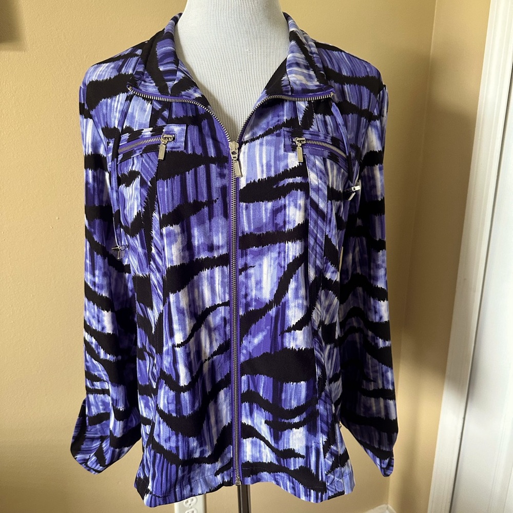 Zenery by Chicos, Jacket/Top purple/black,  size 2